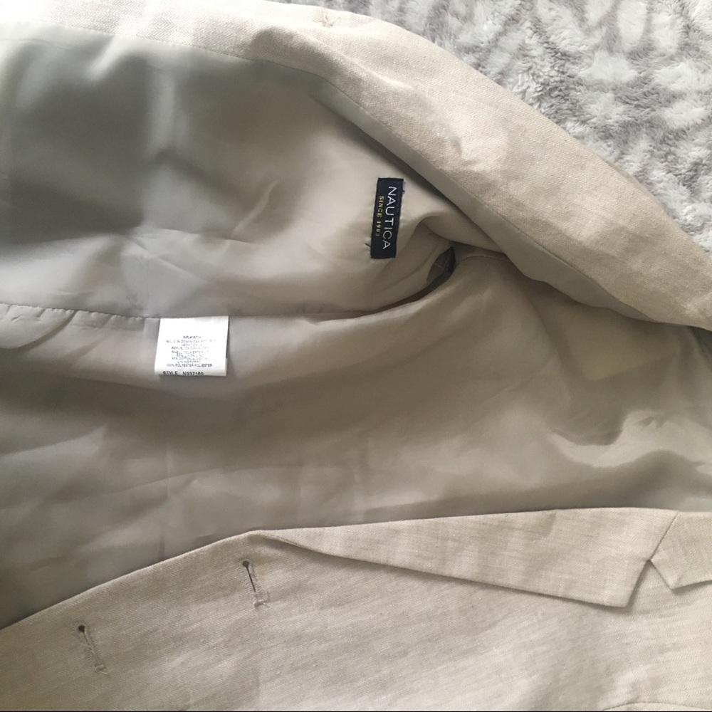 Nautica Boys Tan Linen Blazer